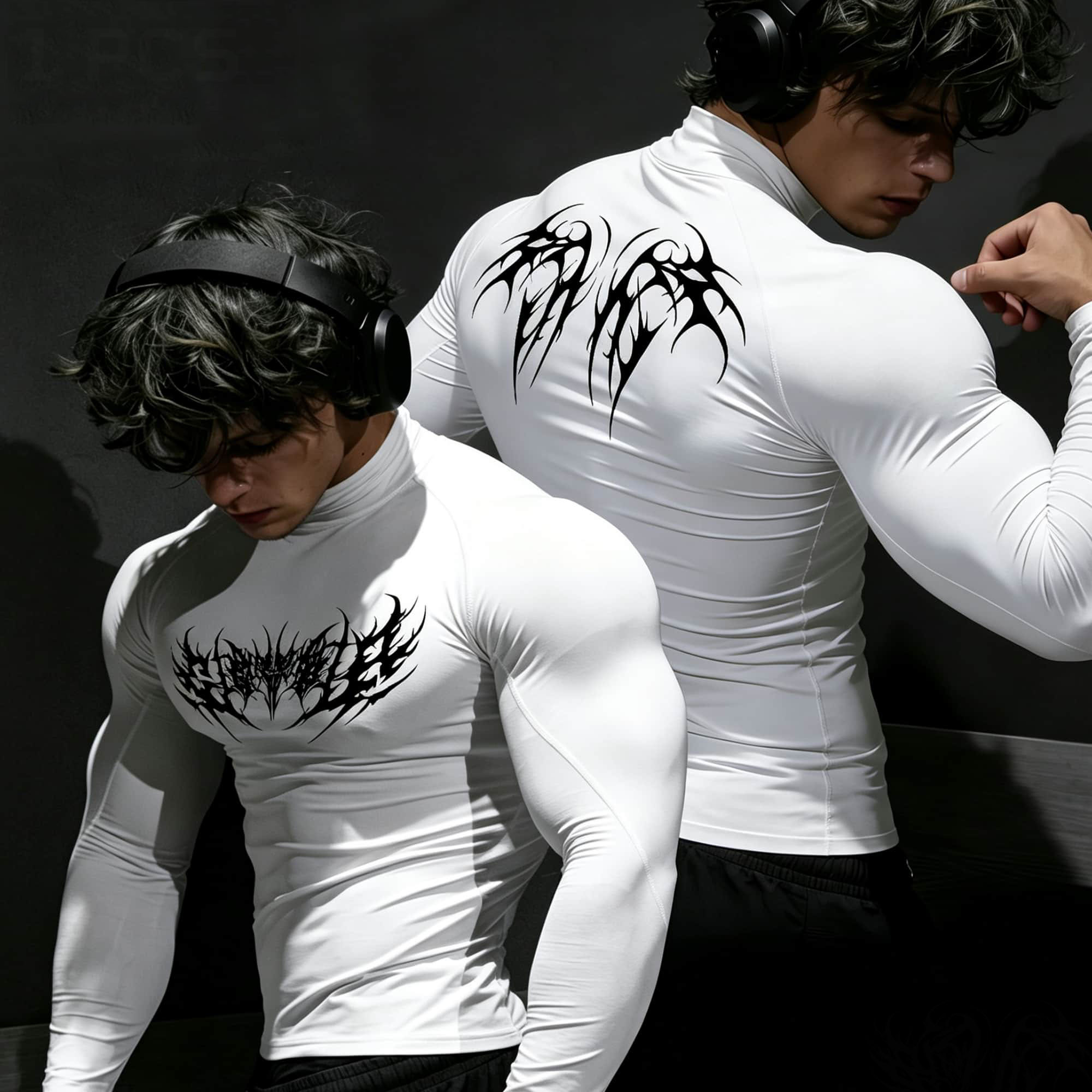 Punk Dark Abstract Thorn Lette - đánh giá và giá Base Layer Top